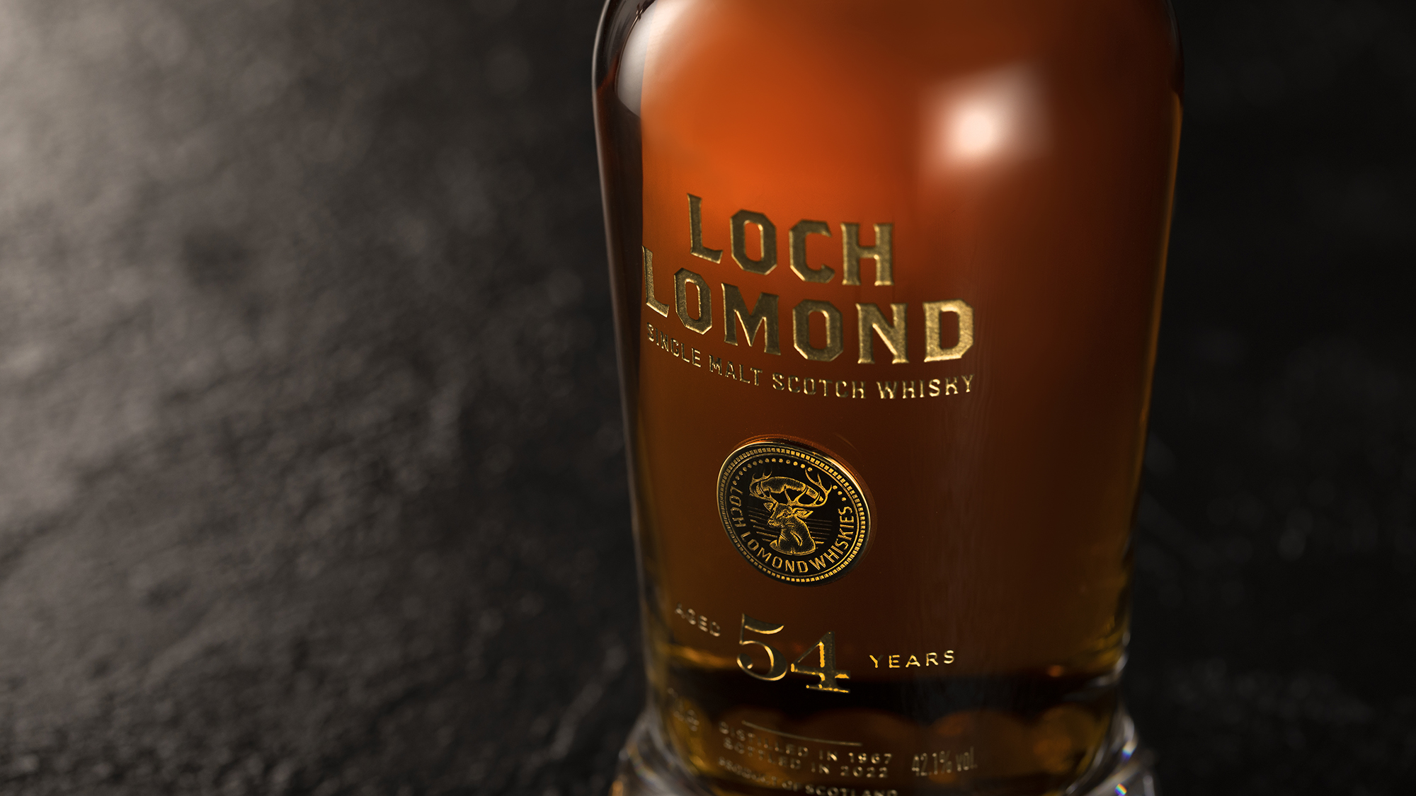 Loch Lomond 54 Year Old Bottle Close up